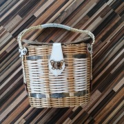 Torebka vintage słomiana plażowa