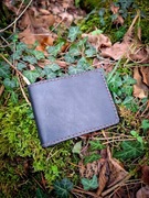 Portfel skórzany slim czarno brązowy