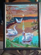 Łabędzie - haft krzyżykowy