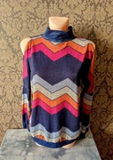 sweter w paski wzory z golfem