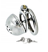 Stalowy Pas cnoty Chastity cage Zintegrowany Dilator oring 45mm