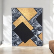 Złota Geometria – Nowoczesny Obraz Akrylowy 50x40 Glamour
