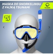 Maska do snorkelingu i nurkowania z  szkłami i fajką
