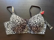 Biustonosz push-up XOXO 80B z cyrkoniami i napisami, nowy