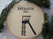 Haft ręczny. Prezent dla górnika sztygara BARBÓRKA
