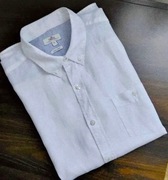 NEXT__Lniana biała kołnierzyk button-down__XL/43-44 kołnierzyk 100% len 