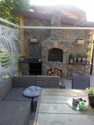 Grill wędzarnia z kamienia, łupek, piaskowiec, granit