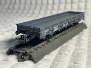 Wagon towarowy marklin szary, długi, niski / otwarty