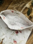 Spodnie leginsy z falbanka, biale w kwiaty. Newbie, r80