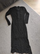 Sukienka koronkowa czarna Midi 36, używana