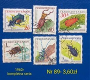 Znaczki fauna:89: owady- Czechosłowacja 1962r 