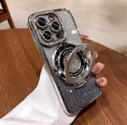 Etui z brokatem do iPhone 12,13,14,15,16 Pro srebrne