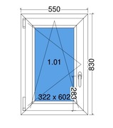 Okno 550x830 PCV - 1 stronny mahoń