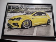 VW Golf VII R plakat wydruk prezent A3 42x30
