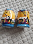 Solniczka i kubek z motywem krajobrazu Chile