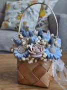 Ręcznie robiony koszyk kwiatów z wosku sojowego, prezent, dla mamy