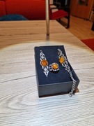 BRANSOLETA  PIERŚCIEŃ I MEDALION / ZAWIESZKA  BURSZTYN BAŁTYCKI