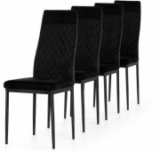 Krzesło tapicerowane zestaw 4x VALVA CARO VELVET BLACK