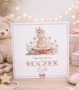 Zaproszenie na roczek DZIECKA – personalizowane, drukowane, kwadratowe
