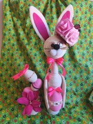 Ręcznie robiony zajączek wielkanocny – dekoracja handmade, różowy, prezent