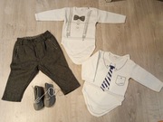Spodenki eleganckie i body dla chlopca rozmiar 68