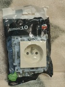 Gniazdo wtyczkowe pojedyncze z uziemieniem Simon10 Krem 