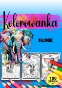 Słonie - Kolorowanka do wydruku 100 stron - plik PDF