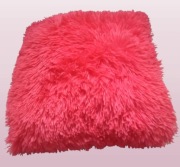 PODUSZKA POMARAŃCZ/RÓŻ DEKORACYJNA 40x40 SHAGGY WŁOCHACZ PUSZYSTA FUTERKO