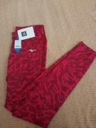 Damskie legginsy do biegania Mizuno - XL burgundowo- czerwony