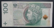 100 zł 2012 seria BT fajny numer dwucyfrowy mix liczb 2 i 5