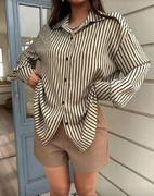 Elegancka koszula guziki oversize w paski 