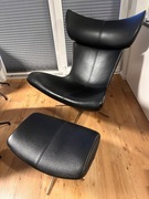 Fotel BoConcept Imola z podnóżkiem czarana skóra. ORGINAŁ