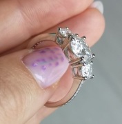 Srebrny pierścionek z Mosanitami 3ct - rozmiar 18 - zaręczyny, urodziny