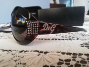 Okulary D&G słoneczne retro vintage, cyrkonie Swar