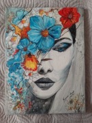 Abstrakcyjny portret kobiety "Samotność"