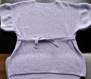 Ręcznie robiona lawendowa tunika z krótkim rękawem i paskiem