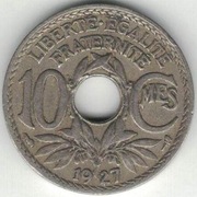 Francja 10 centymów centimes 1927 21,3 mm