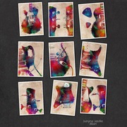 Zestaw muzyczny gitary - zestaw 9 grafik w rozmiarze 13x18 cm