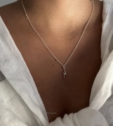 Srebrny naszyjnik wisiorek łańcuszek stal piorun