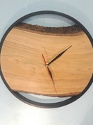 Zegar drewniany ścienny loft obręcz metal prezent 