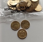Polska 3x 5 groszy 2022 mennicze z worka 