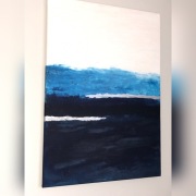 Obraz abstrakcja granat-srebro ,Hampton ,new york 