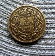 Tunezja Francuska 5 Franków 1946r