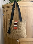 Torba handmade na lato ze sznurka jutowego