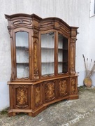 Zestaw witryna komoda włoska rzeźbiona intarsje