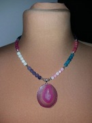 Naszyjnik z kamieni naturalnych z plastrem agatu