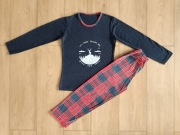 Świąteczna piżama bluzka długi rękaw + spodnie 134/140