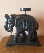 Piękna figurka kolekcjonerska SŁOŃ, Pamiątka z Afryki XXw. Świecznik.