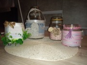 Wazonik / pojemnik szklany ręcznie zdobiony