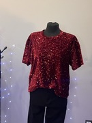 Bluzka cekinowa czarna i bordo